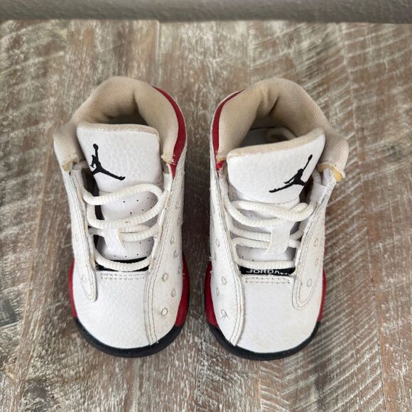 Nike Air Jordan 13 Retro BT Toddler Size 4c Sneakers White Black Red 414581-122 - Picture 6 of 11